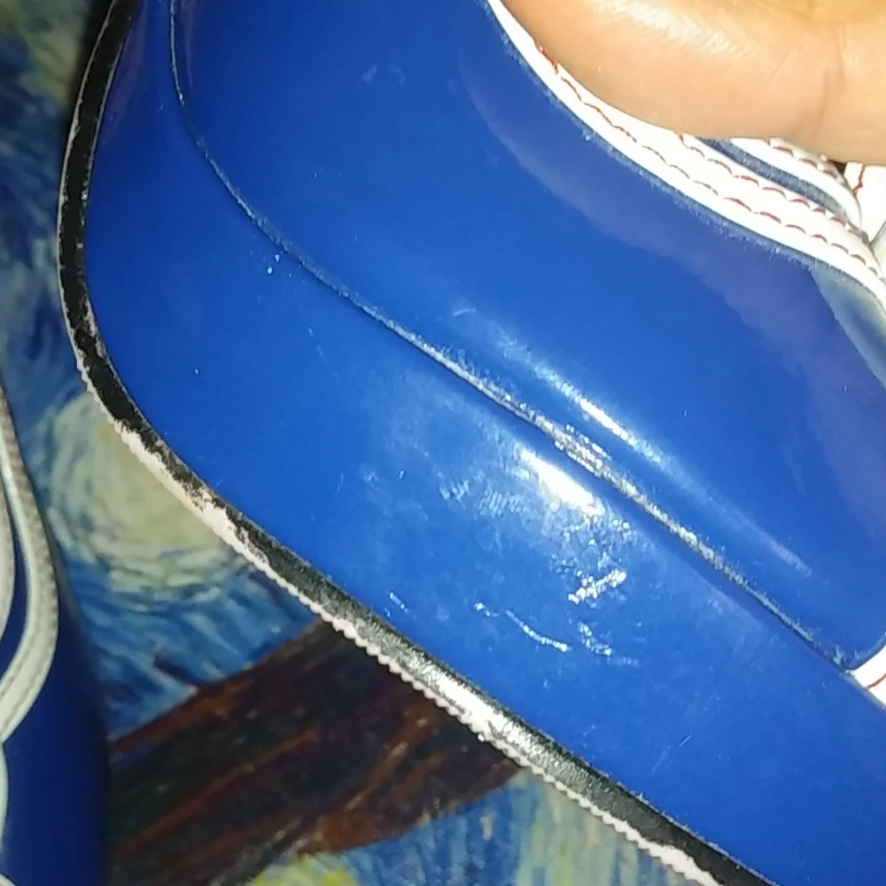Leg Avenue Blue White Red Anchor Peep-Toe Heels